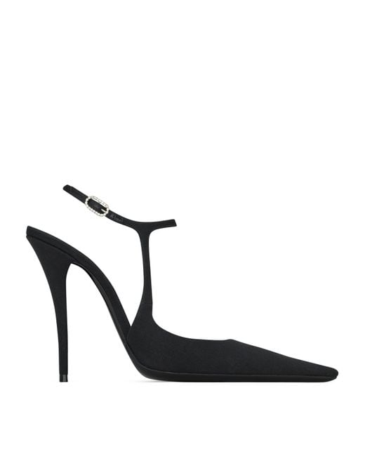Saint Laurent Black Silk Manon Pumps 110