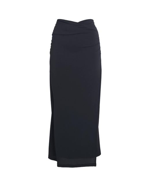 Wolford Blue Crepe Jersey Midi Skirt