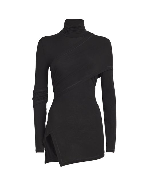 Helmut Lang Black Protection Wrap-Around Top