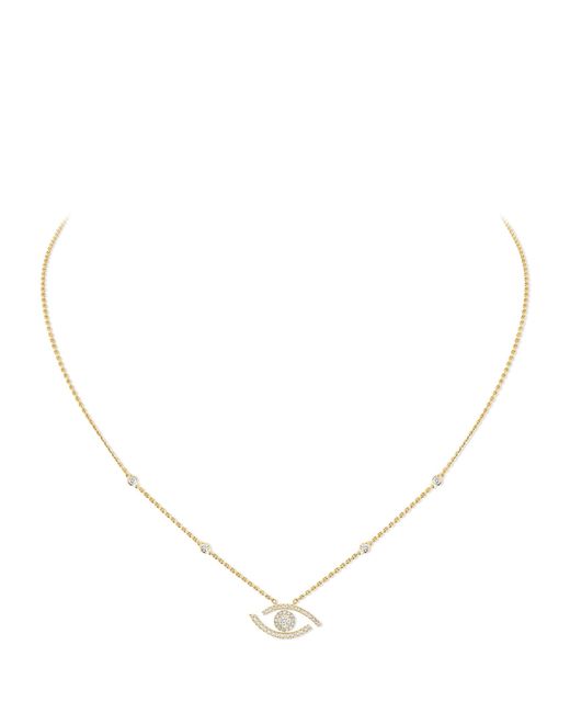 Messika Natural Lucky Eye And Diamond Pavé Necklace