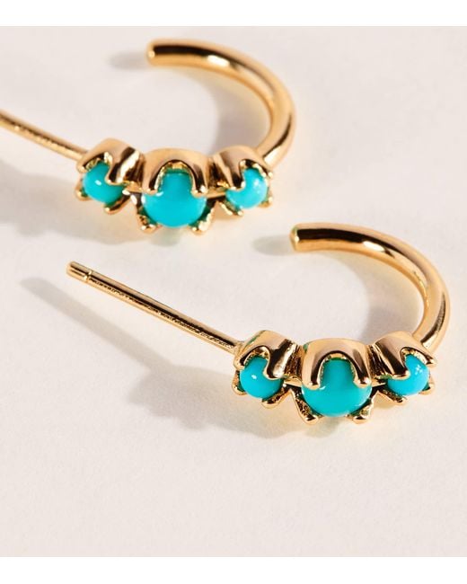 Jennifer Meyer Blue Mini And Hoop Earrings