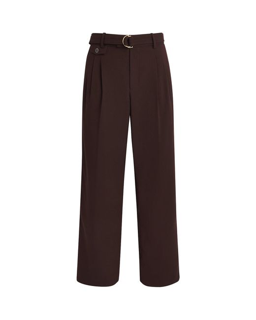 Drole de Monsieur Brown Belted Wide-Leg Trousers for men
