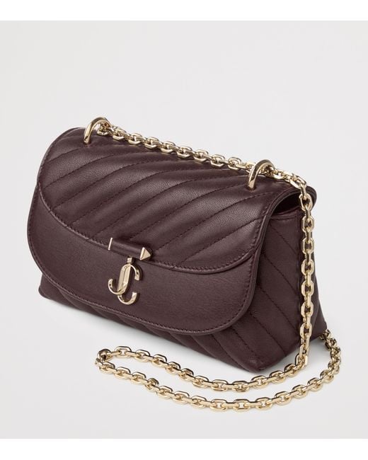 Jimmy Choo Purple Medium Quilted Leather Curve Cross-Body Bag