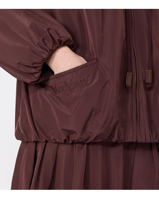 Max Mara Purple Water-Repellent Taffeta Bomber Jacket