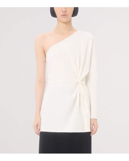 Valentino White Silk Asymmetric Top