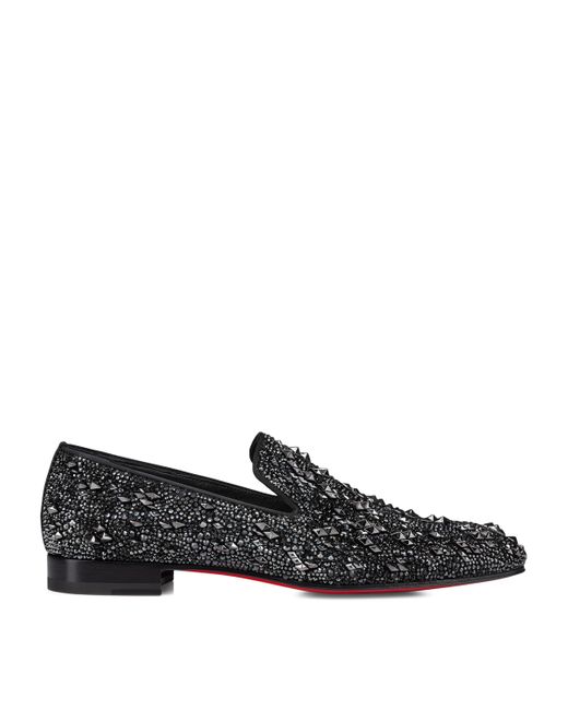 Christian Louboutin Black Dandelion Strass Eternity Loafers