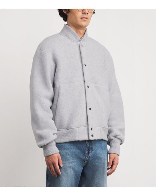 Canada Goose Gray Wool-Blend Hudson Bomber Jacket for men