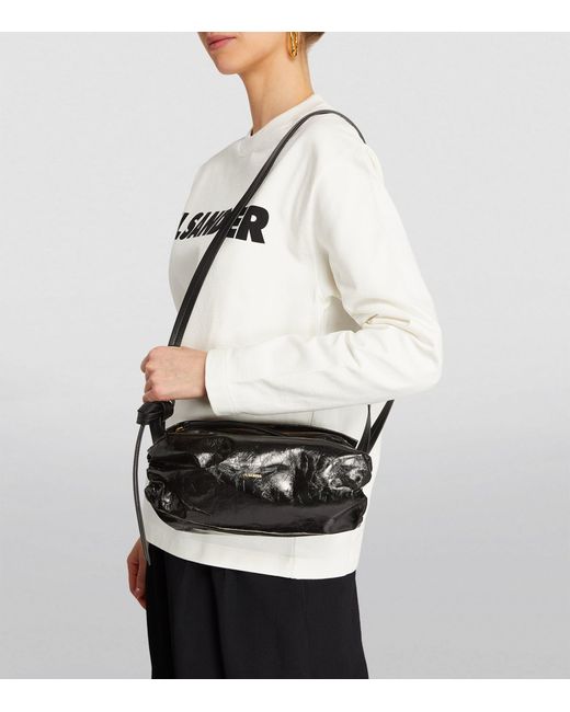 Jil Sander Black Small Drawstring Detail Shoulder Bag