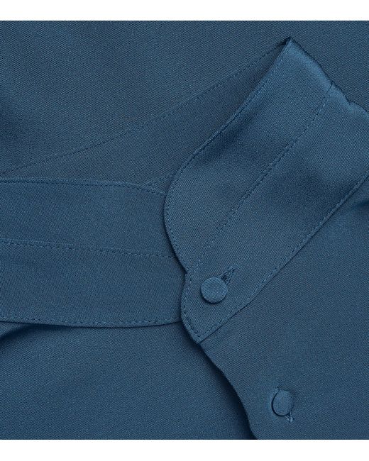 Eskandar Blue Silk A-line Shirt