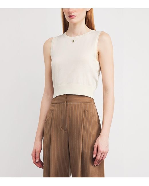 Sandro White Cotton-Blend Tank Top
