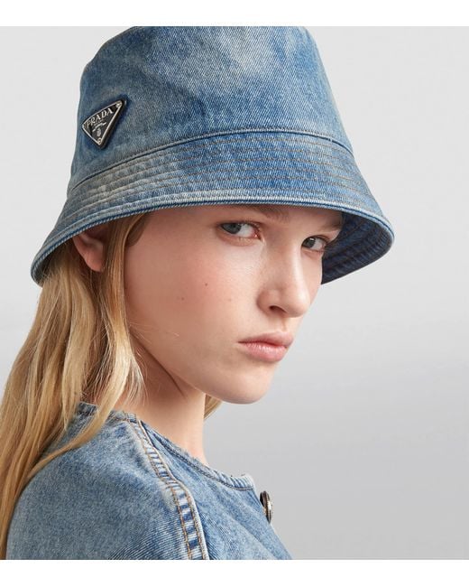 Prada Blue Denim Bucket Hat