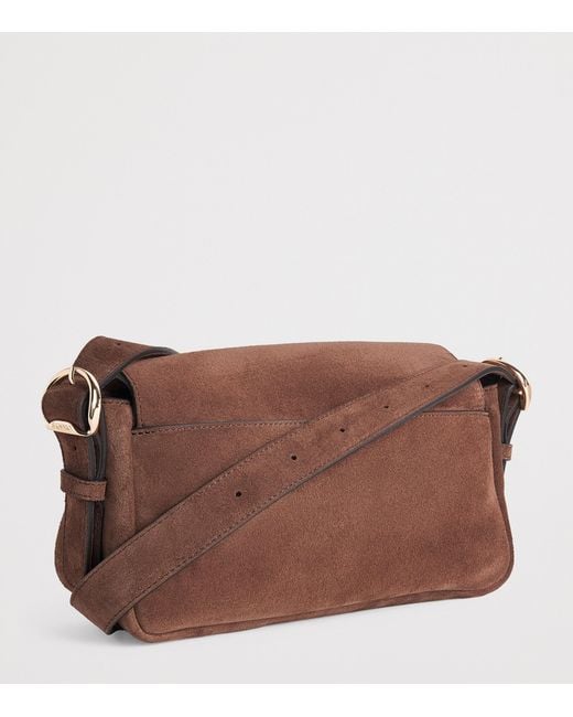 Sandro Brown Suede Le Mambo Shoulder Bag