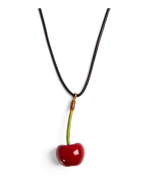 Jacquemus Metallic Cherry Pendant Necklace