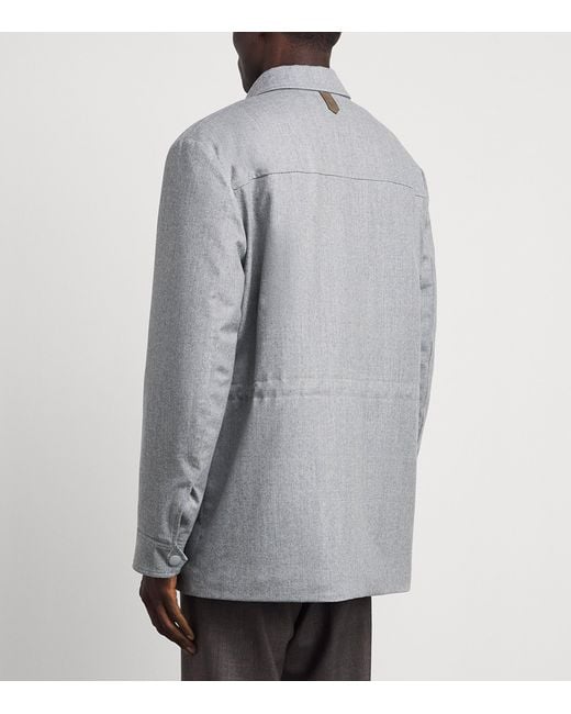 Canali Gray Wool Field Jacket for men