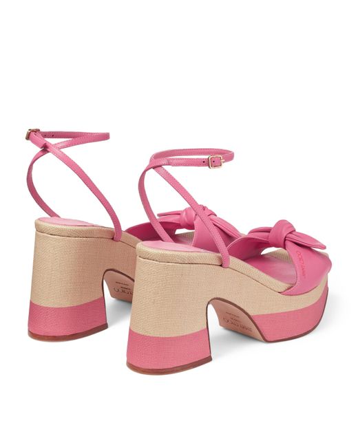 Jimmy Choo Pink Ricia 150 Platform Sandals