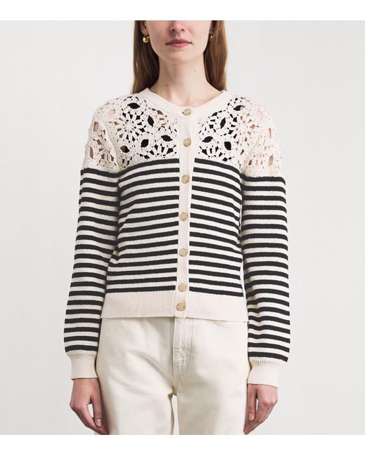 FRAME White The Coastal Striped Cardigan