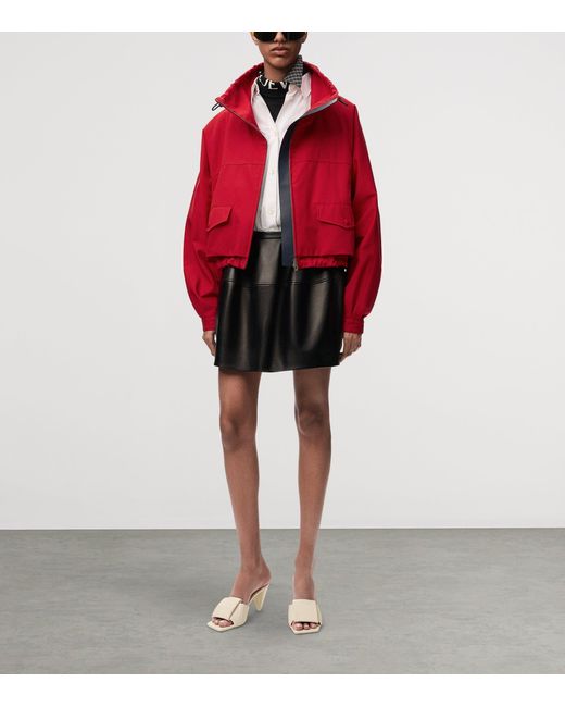 Loewe Red Cotton-Silk Bomber Jacket