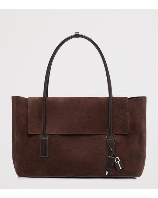 Tom Ford Brown Large Suede Eclipse Shoulder Bag