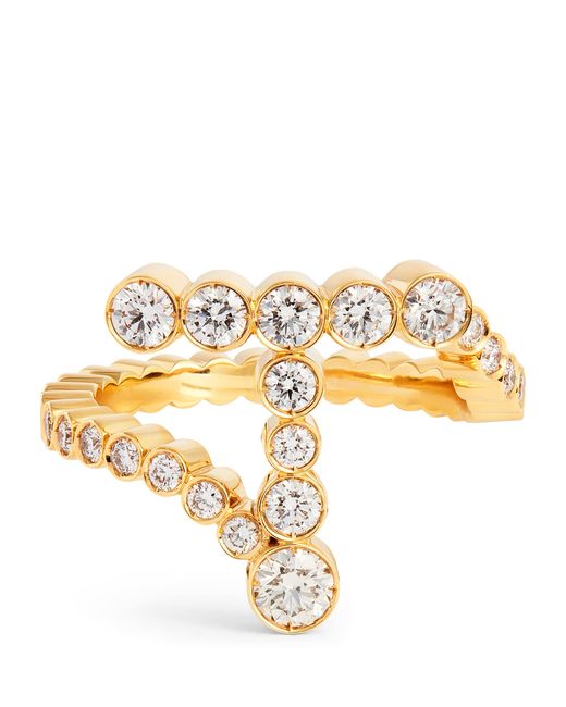 Sophie Bille Brahe Metallic And Diamond Ensemble 'T' Ring
