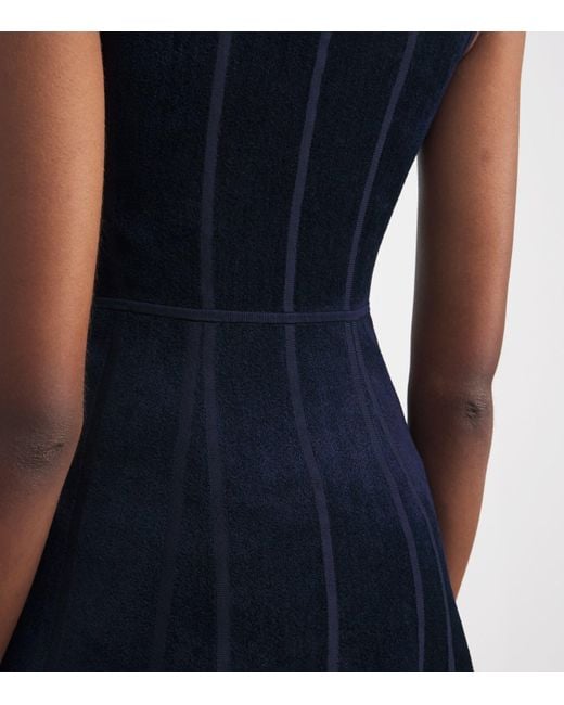Maje Blue Terry Structured Midi Dress