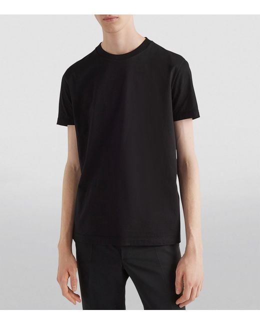 Prada Black Cotton Triangle T-Shirt for men