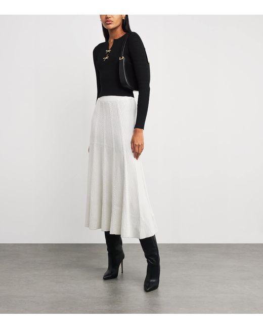 Claudie Pierlot Black Bow-Embellished Cut-Out Sweater