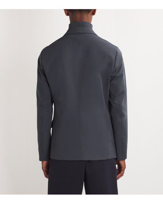 Emporio Armani Blue Hybrid Zip-Front Blazer for men