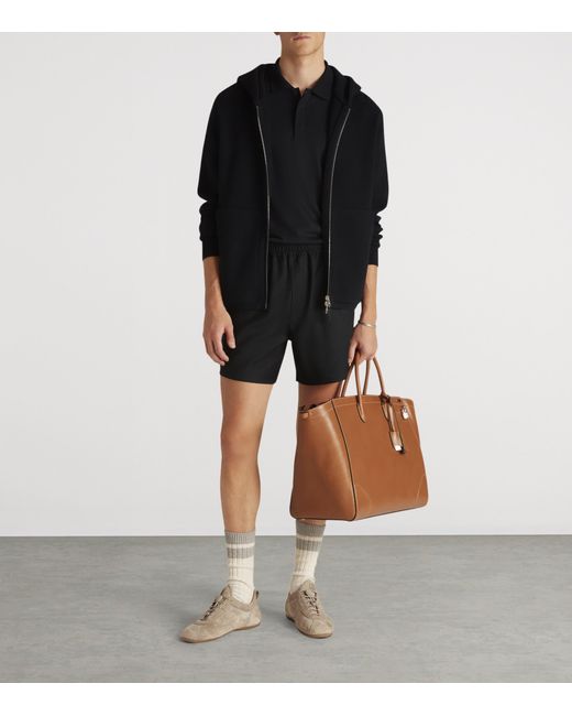 Dunhill Black Cotton-Cashmere Zip-Up Hoodie for men
