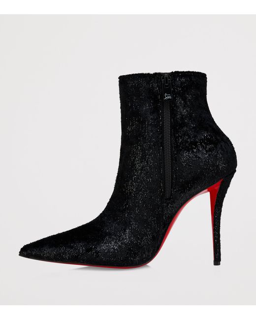 Christian Louboutin Red Miss Z Booty Velluto Gloss Ankle Boots 100