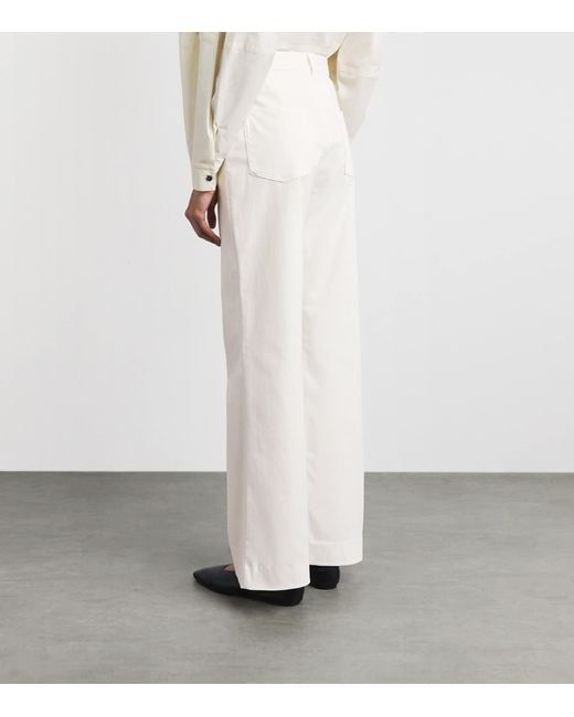 RETORI White Stretch-Cotton Gabardine Straight Trousers