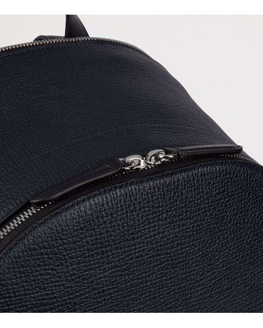 Smythson Blue Leather Ludlow Backpack for men