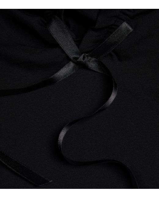 Simone Rocha Black Bow-detail Gathered T-shirt