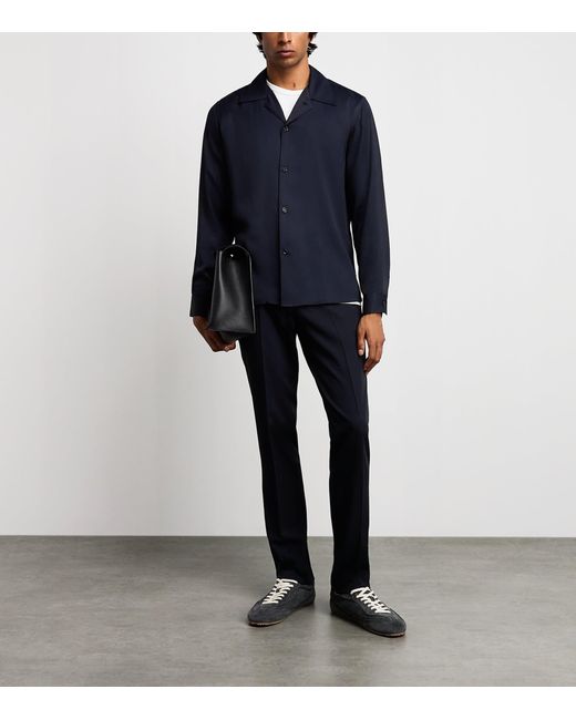 Sandro Blue Notched-Collar Shirt for men