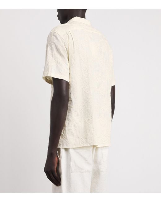 Vince White Embroidered Floral Cabana Shirt for men