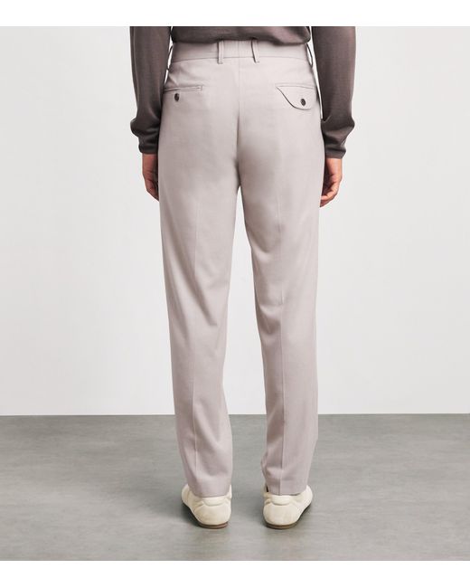 Colombo Gray Kid Cashmere Straight Trousers for men