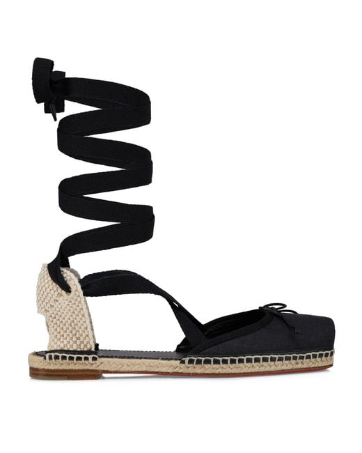 Christian Louboutin Black Cassiadrilla Espadrille Ballet Flats