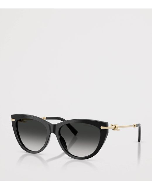 Tiffany & Co Black Acetate Cat Eye Tf4253 Sunglasses