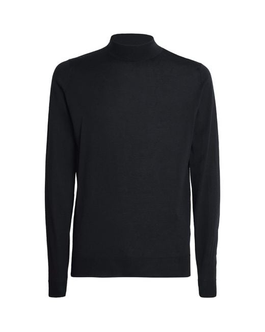 John Smedley Blue Merino Wool Harcourt Sweater for men