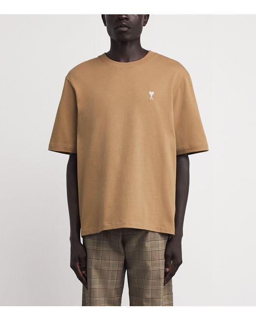 AMI Natural Cotton Ami De Coeur T-Shirt for men