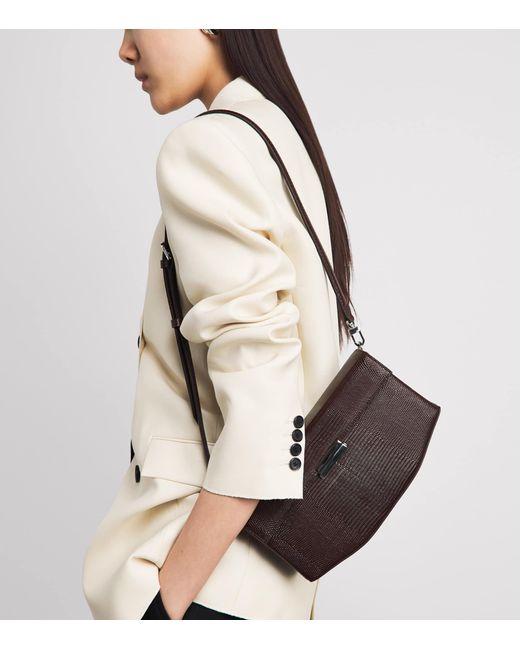 Totême Brown Embossed-Leather Shoulder Bag