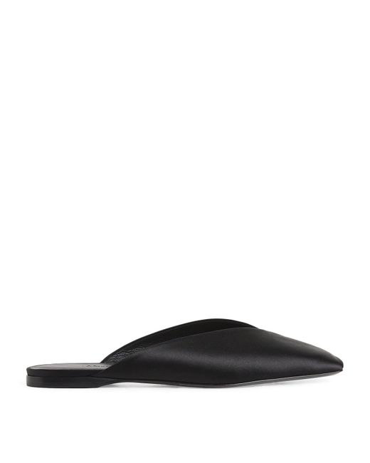 Max Mara Black Satin Mules