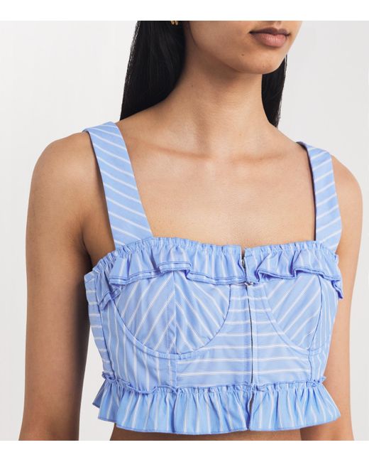 Sandro Blue Stripe Crop Top