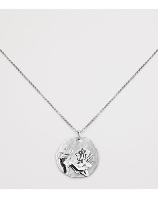 Monica Vinader White Sterling Leo Zodiac Necklace