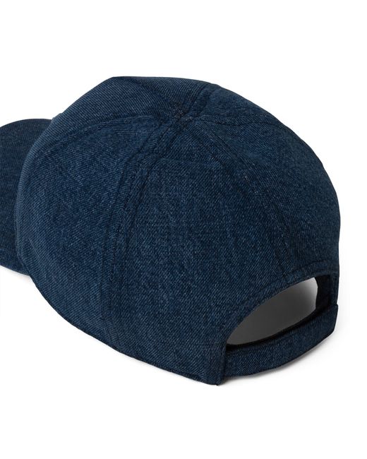 Miu Miu Blue Denim Logo Baseball Cap