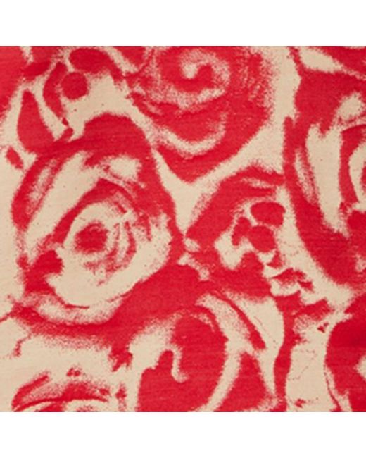 Burberry Red Rose Print Mini Dress