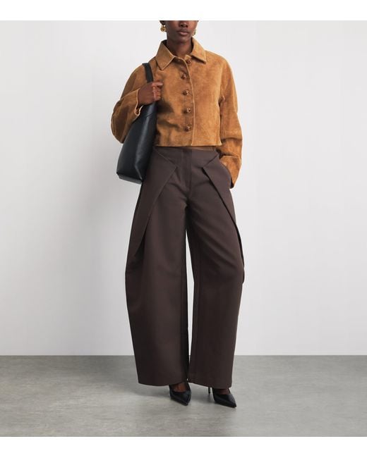 Rohe Brown Textured Suede Cropped Jacket