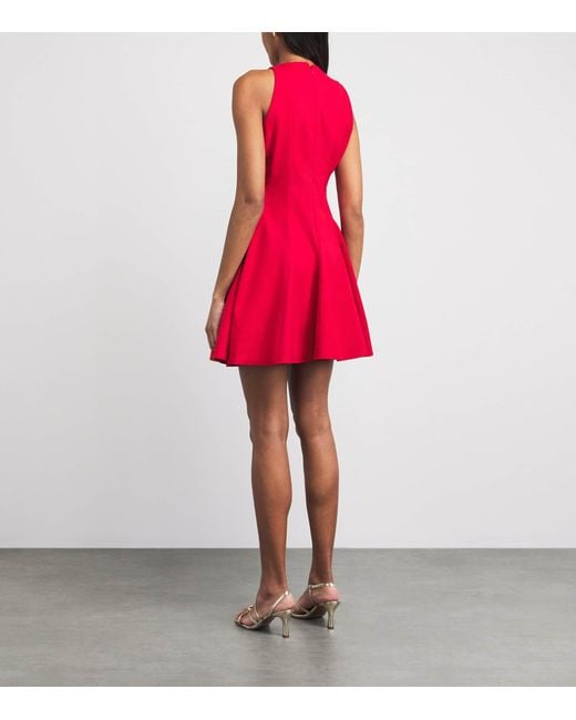 Maje Red Linen-Blend Mini Dress