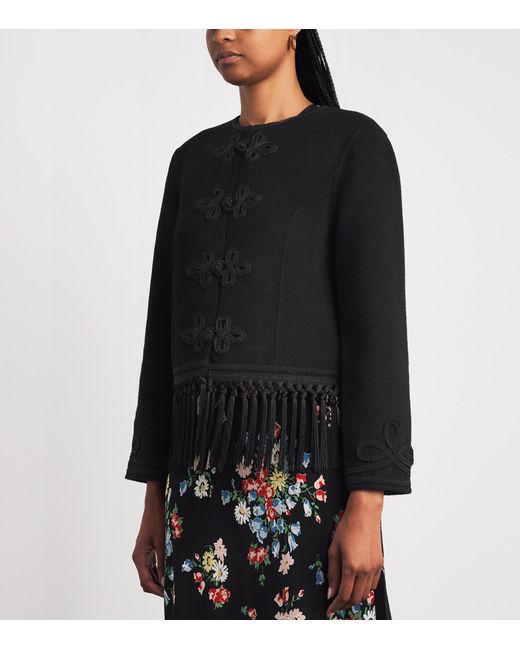 Rixo Black Inga Fringed Jacket