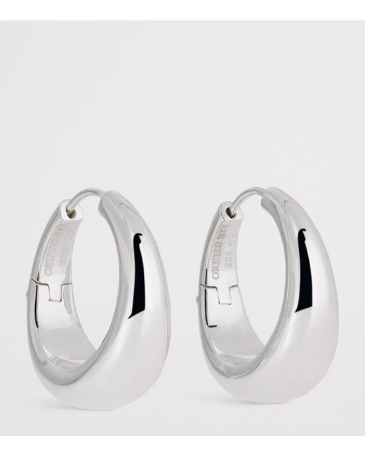 LIE STUDIO White Sterling The Andrea Hoop Earrings