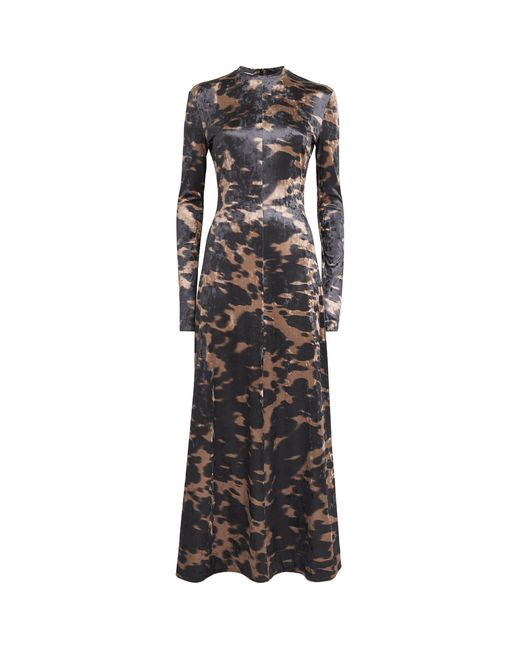 Nanushka Black Stretch-Velvet Jynx Midi Dress